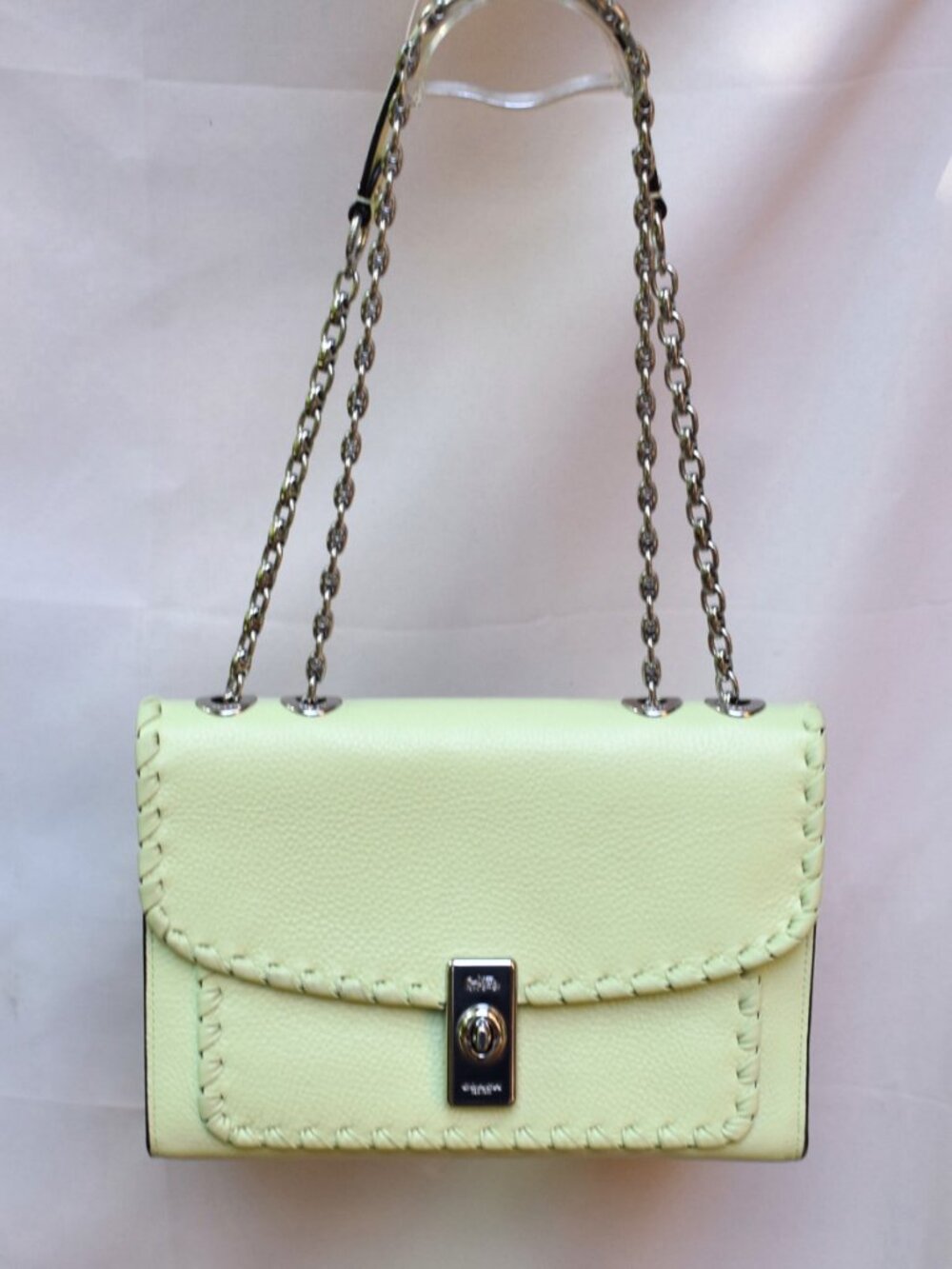 Coach Lane Pale Lime Whipstitch Convertible Shoulder Crossbody Bag CA239 NWOT